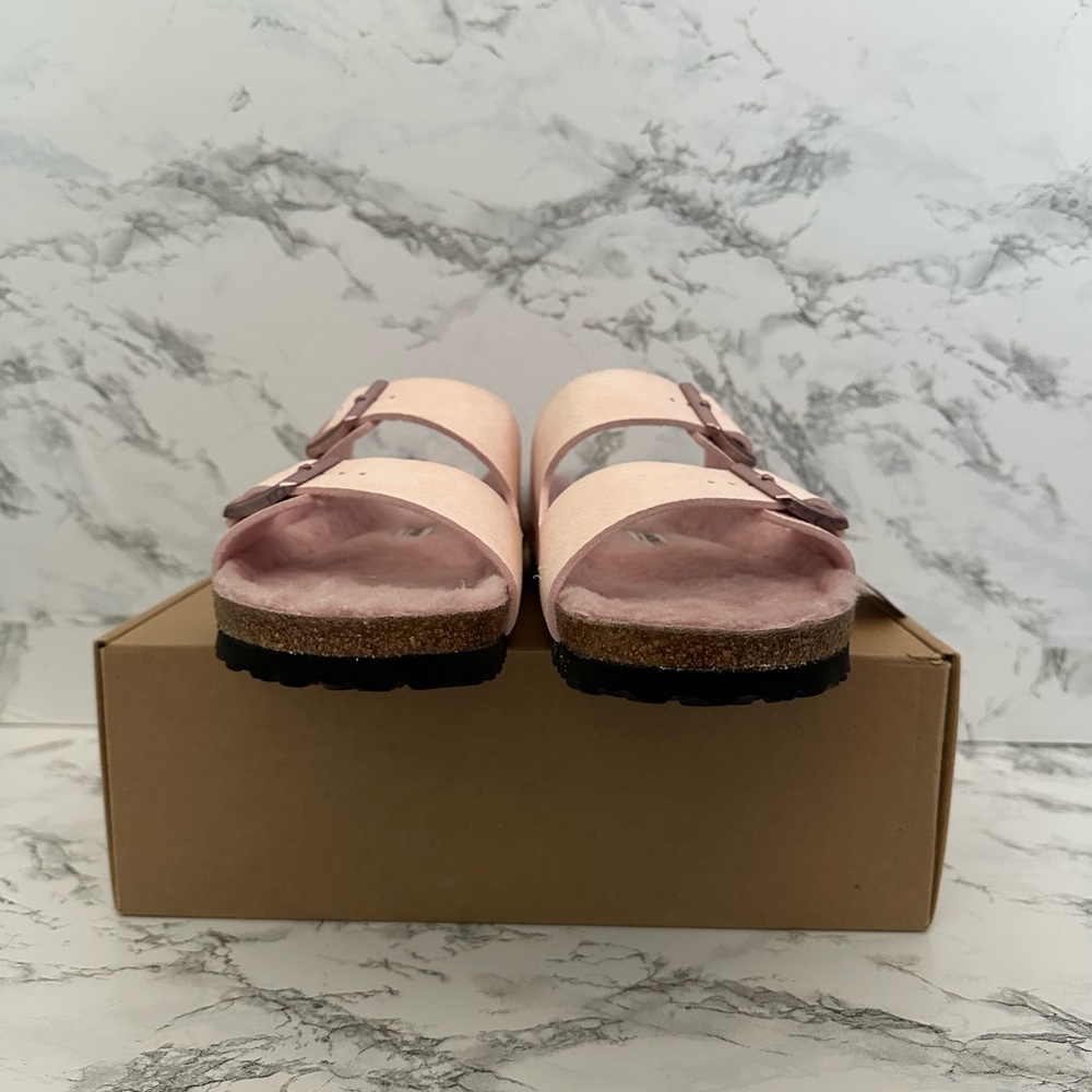 Birkenstock Arizona Shearling Lined Faux Fur Sandals Mules Women’s Size 11 42 - Picture 3 of 8